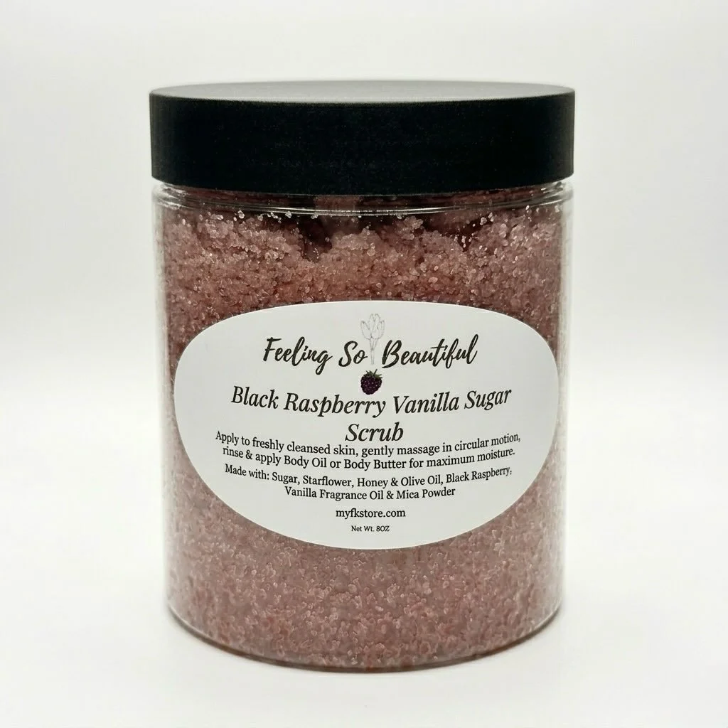 Lavish Body Scrub - Black Raspberry Vanilla 🤍

A gentle exfoliation that buffs away dry, dull skin while leaving it soft, smooth, and refreshed. The blend of juicy black raspberry and creamy vanilla creates a sweet, rich scent that lingers beautiful