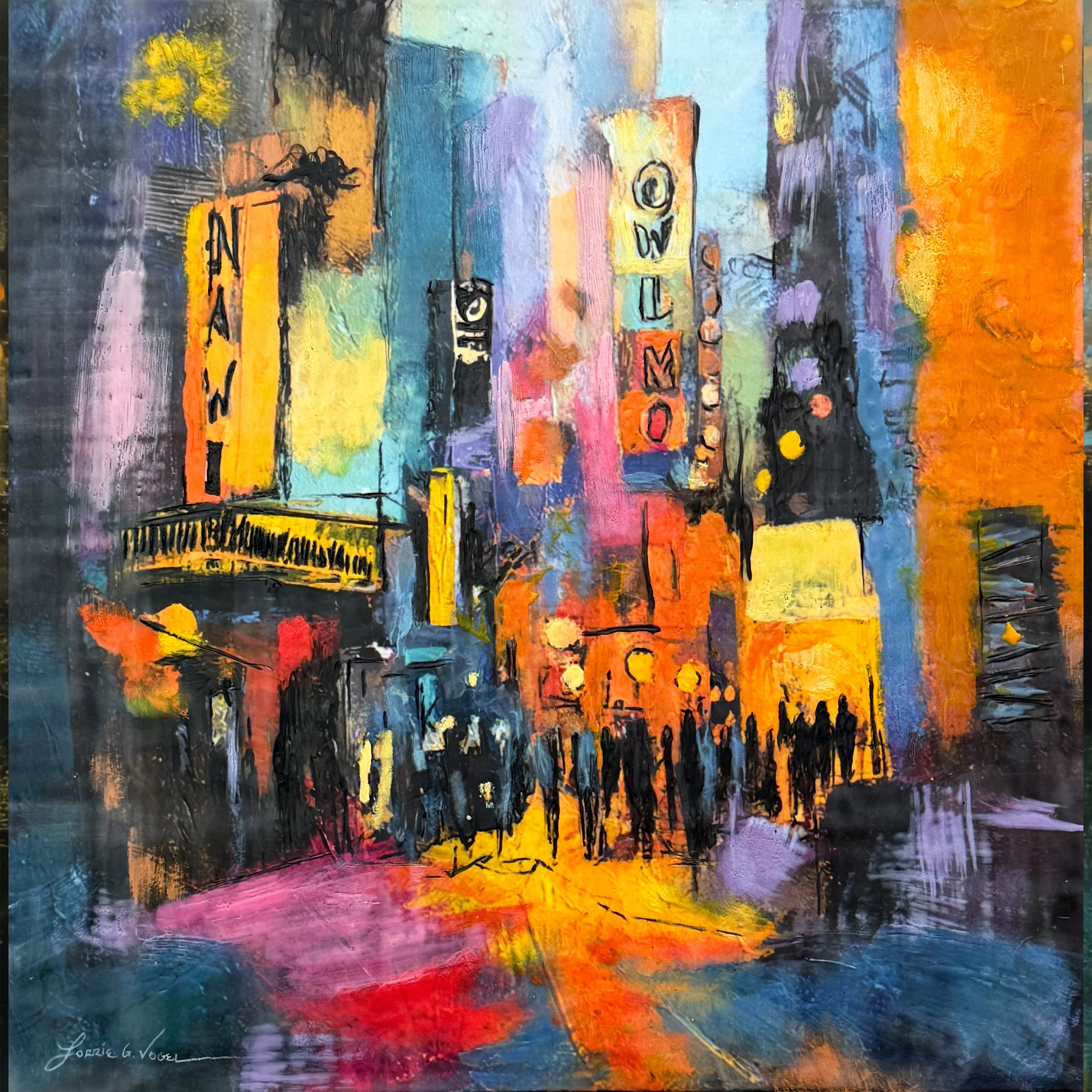 New Orleans, 2026. Encaustic Mixed Media, on cradle panel - 20"x20"x1.5"
