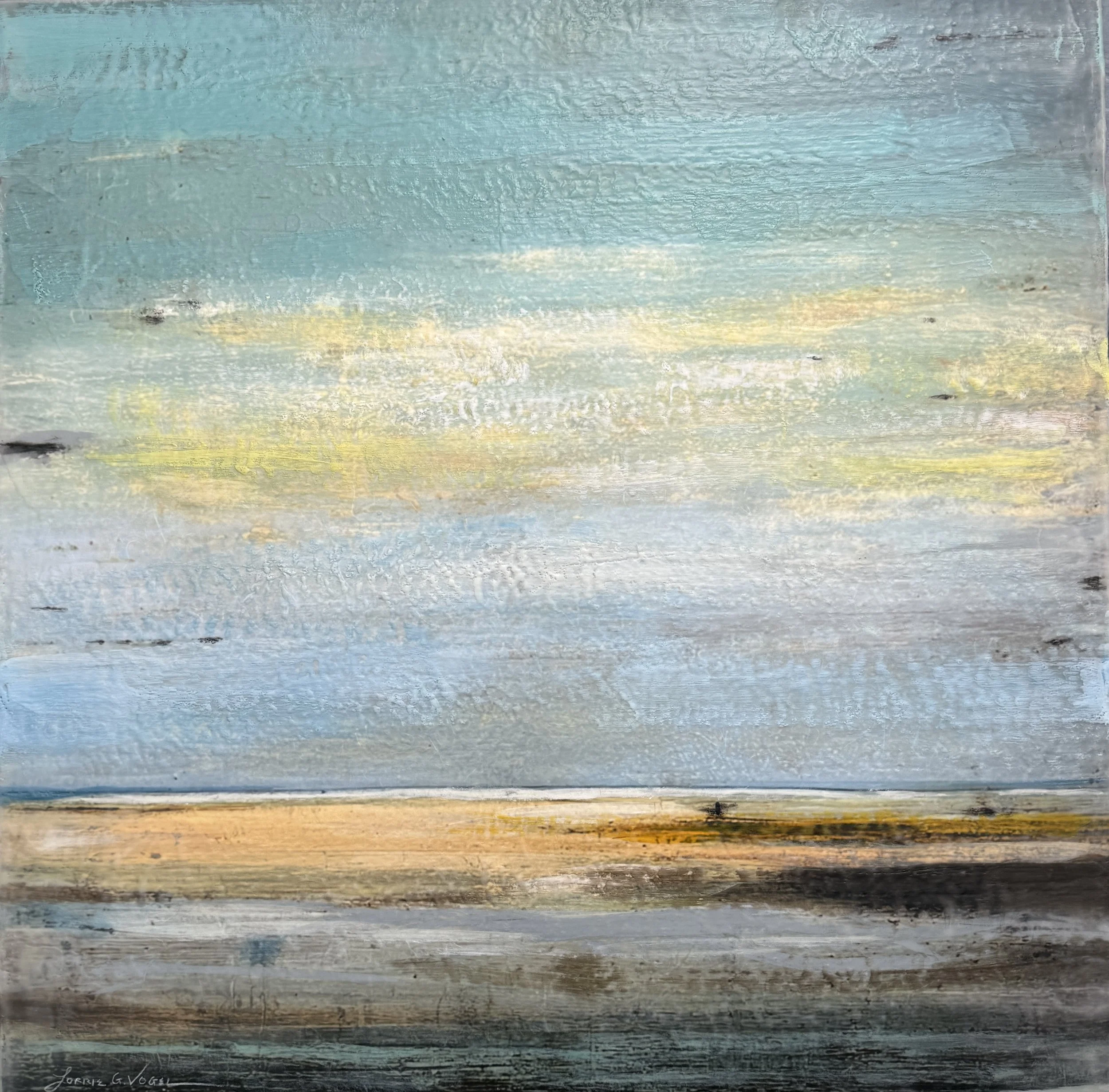 Beachy Day, 2025. Encaustic Mixed Media, on cradle panel - 30" x 30" x .1.5"
$3,060