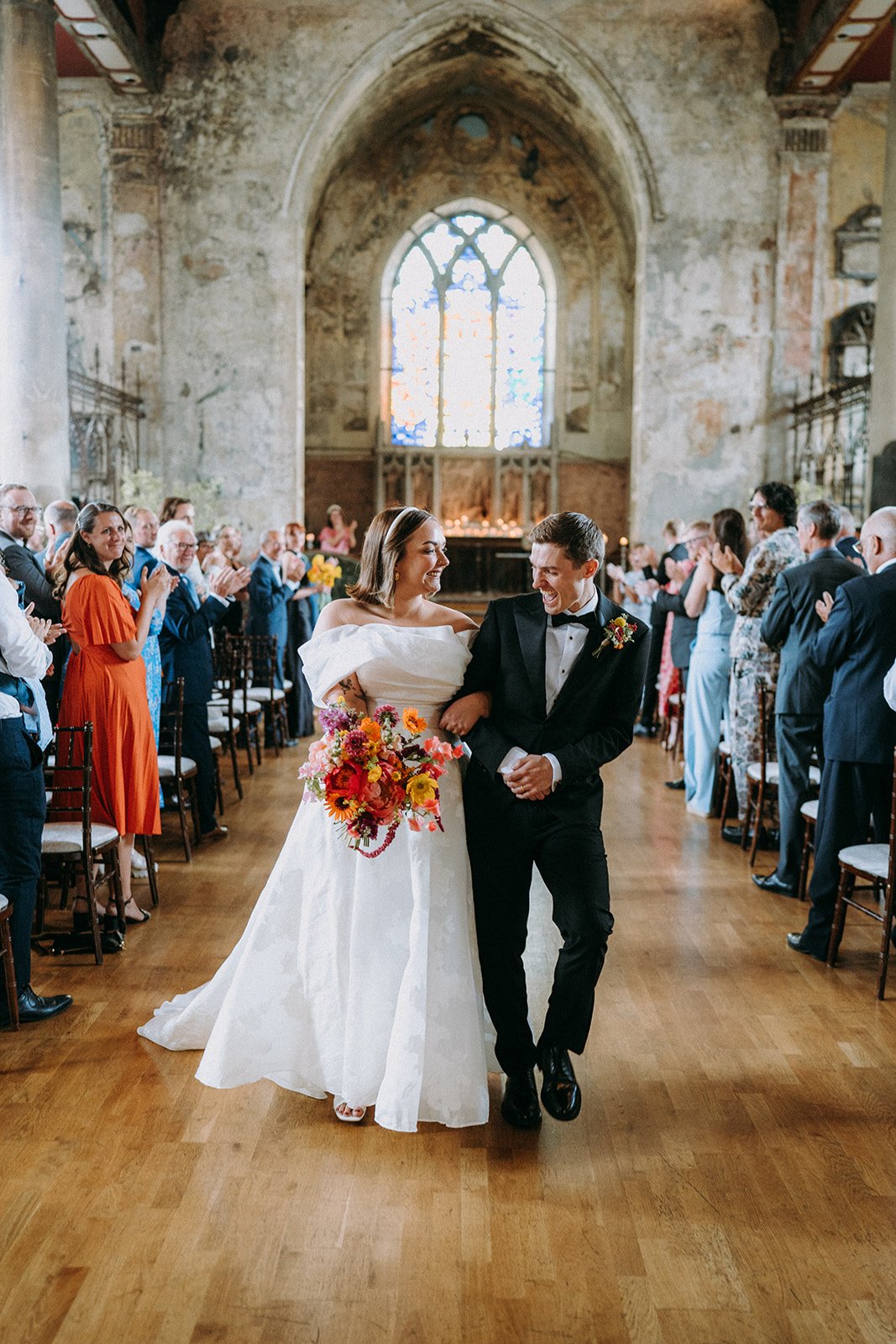 Modern wedding ceremony led by relaxed UK celebrant creating a personalised, non-traditional ceremony