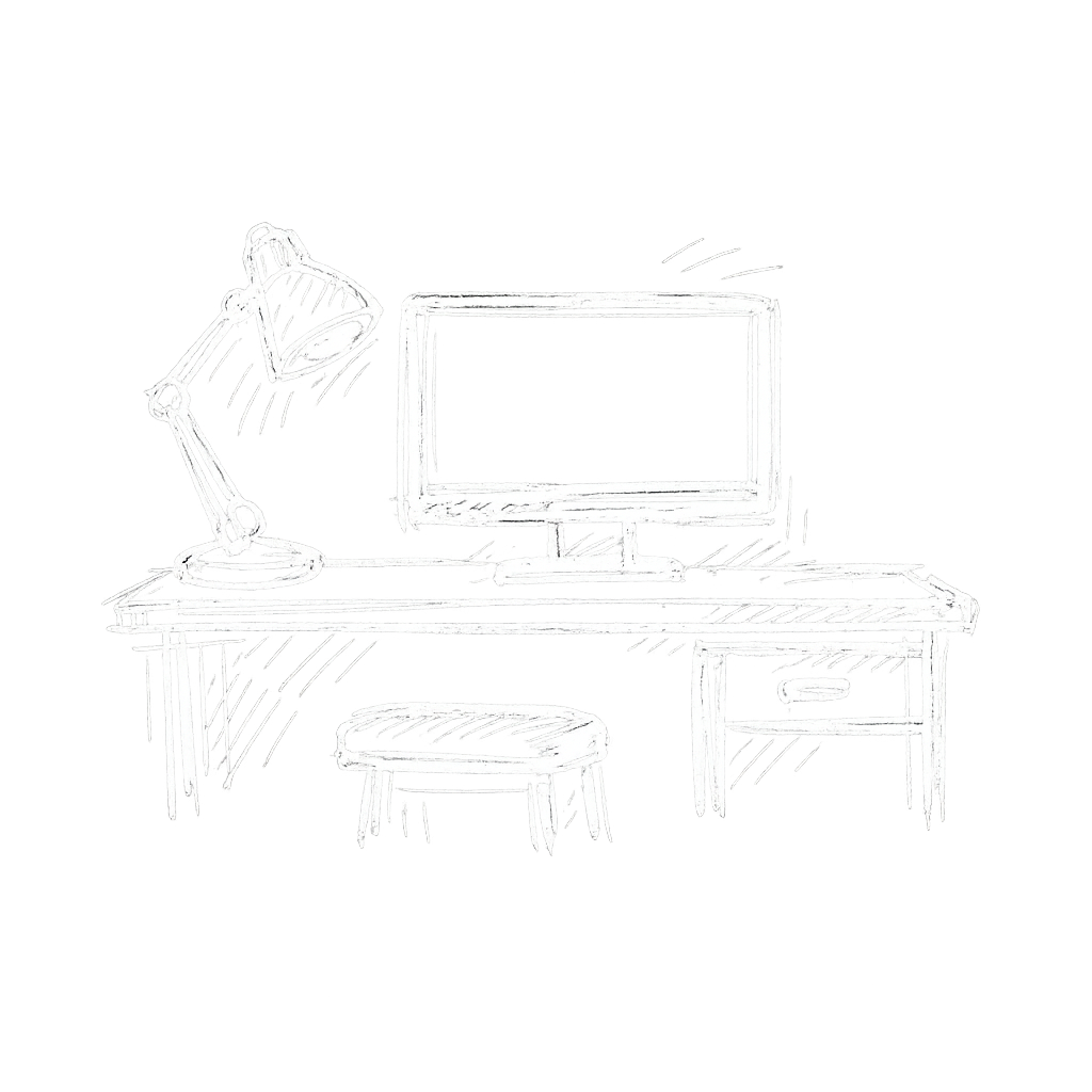 Neon sign featuring a computer monitor, a cursor arrow, and a chat bubble, surrounded by a wavy border.