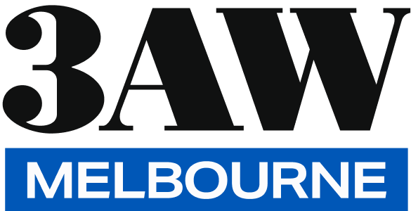 3AW Melbourne logo in black and blue.