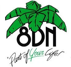 Logo with a green tropical plant and the words '8DN' and the phrase 'A part of your life' in cursive.