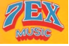 EX Music logo with orange and blue text on a yellow background