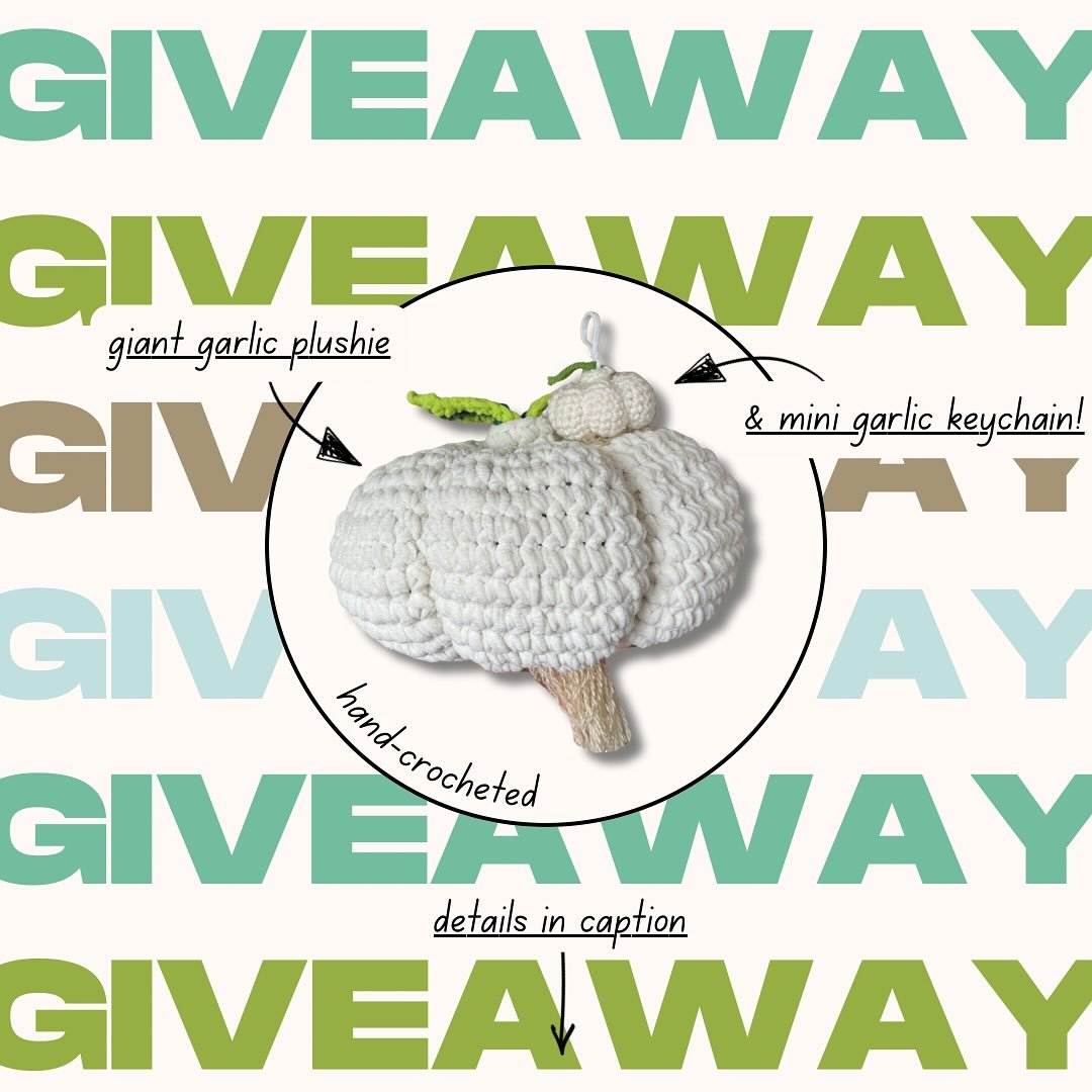 🎉 GIVEAWAY TIME!! 🎉
In honor of @eastongarlicfest this weekend, we&rsquo;re doing a garlic giveaway with @randomsbyrandy 👀

🧄 ONE random lucky commenter will win this MASSIVE garlic plushie with matching mini garlic keychain, hand-crocheted by @r