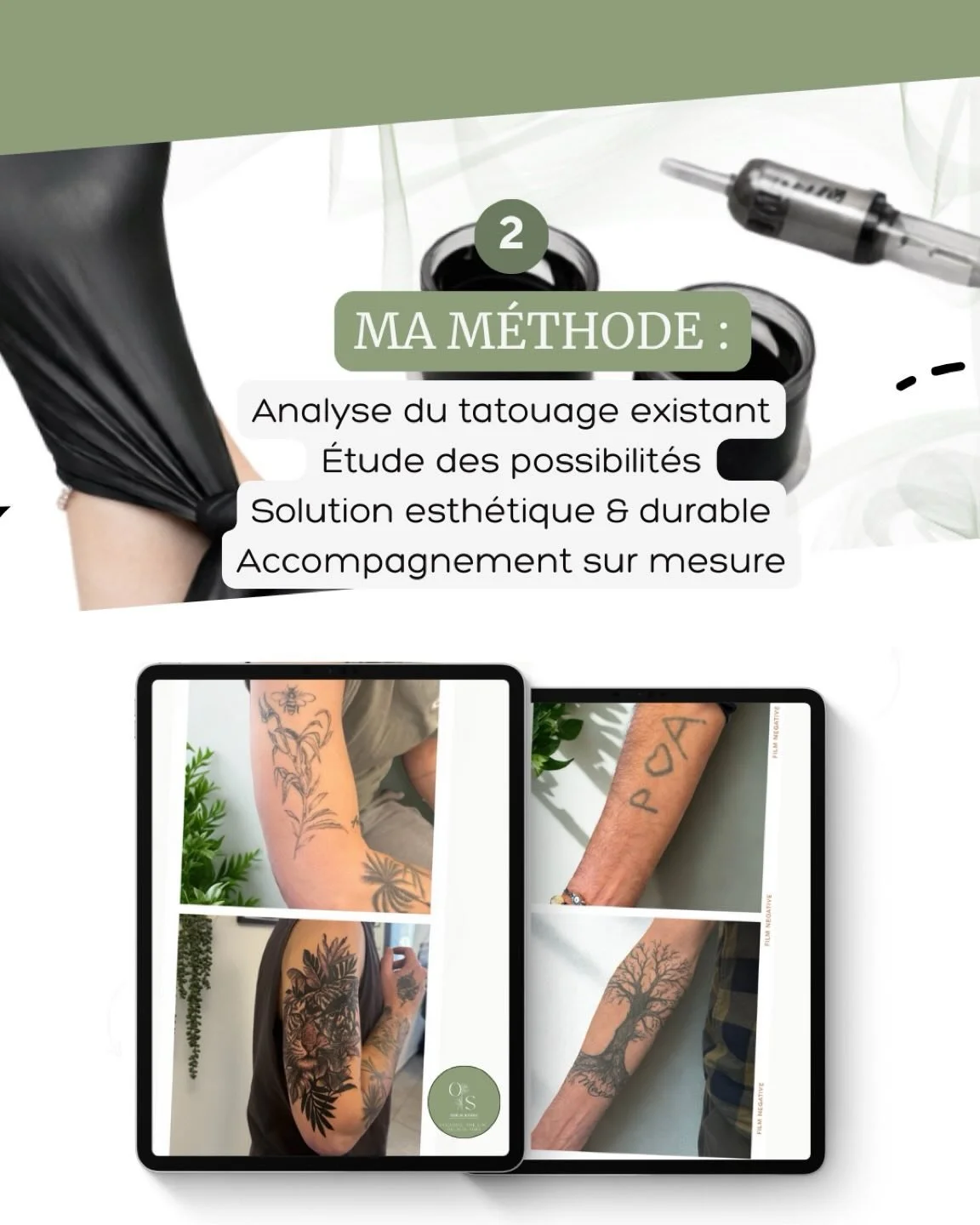 🖤 COVERS &amp; RESTAURATION

Tatouage ancien, rat&eacute; ou qui ne te ressemble plus ?
Chaque projet de reprise est &eacute;tudi&eacute; avec soin.

Analyse du tatouage existant,
&eacute;tude des possibilit&eacute;s,
solution esth&eacute;tique et d