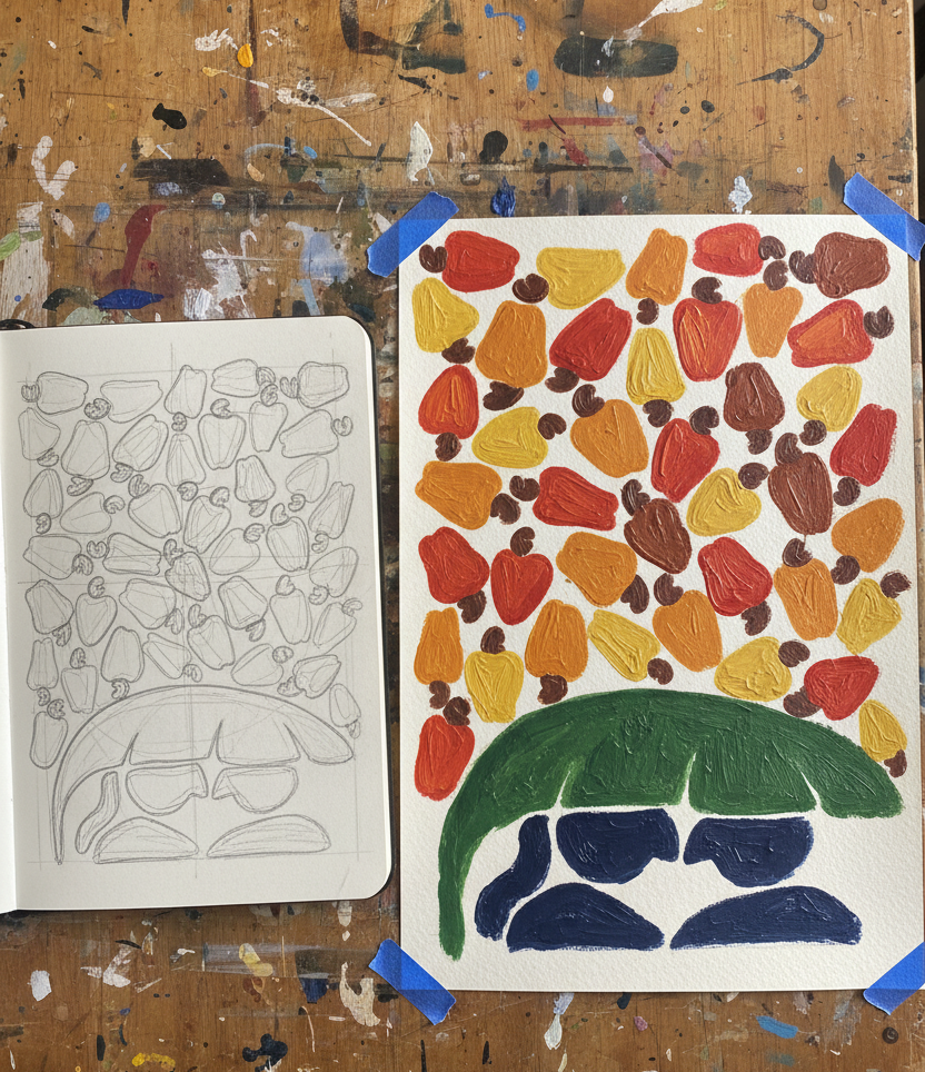 chuva de caju - raining caju - sketches