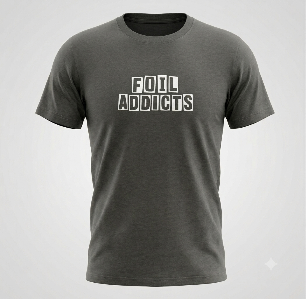 Dark Grey Foil Addicts T-Shirt