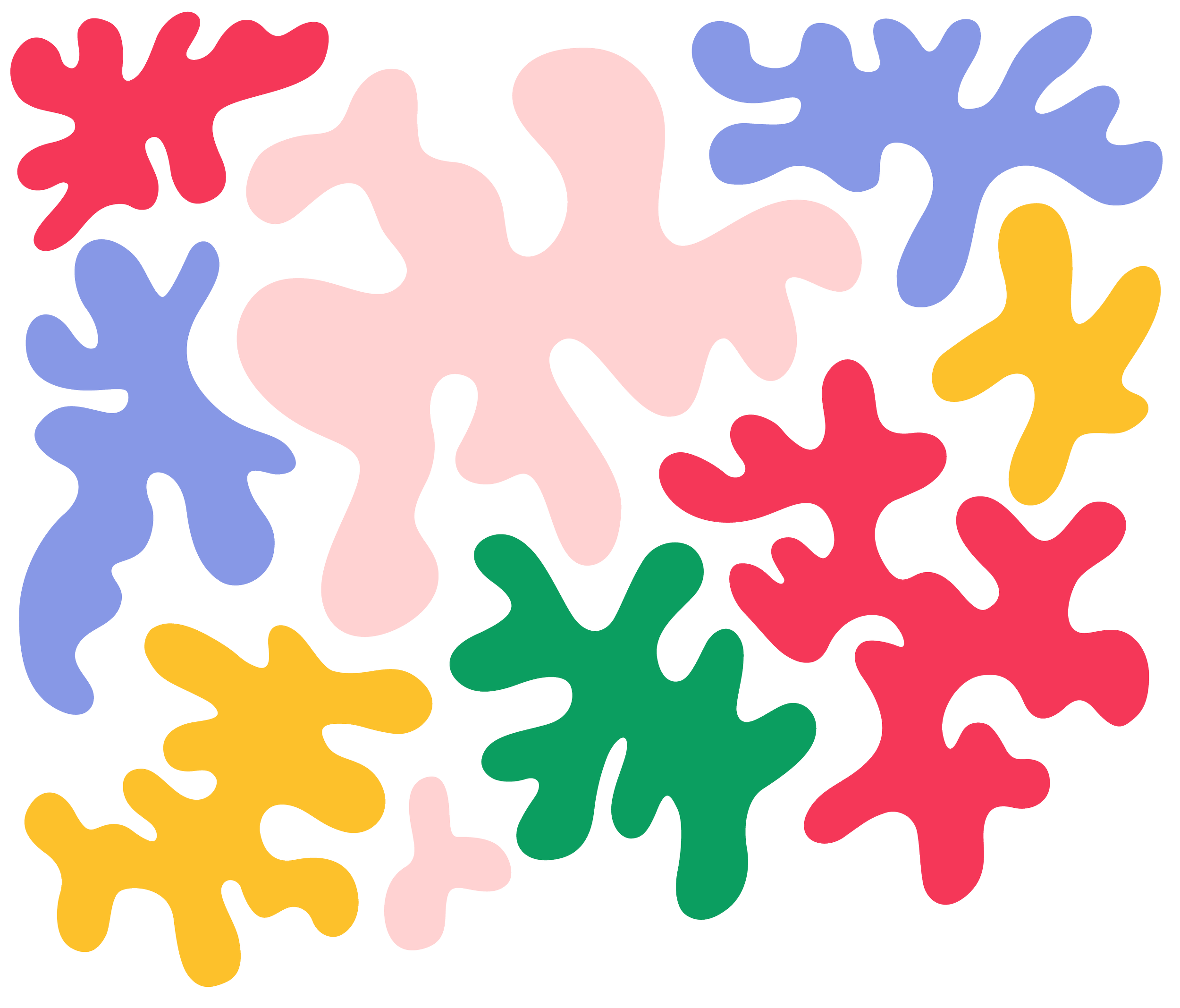 Maddles graphic of splashes in a variety of colours