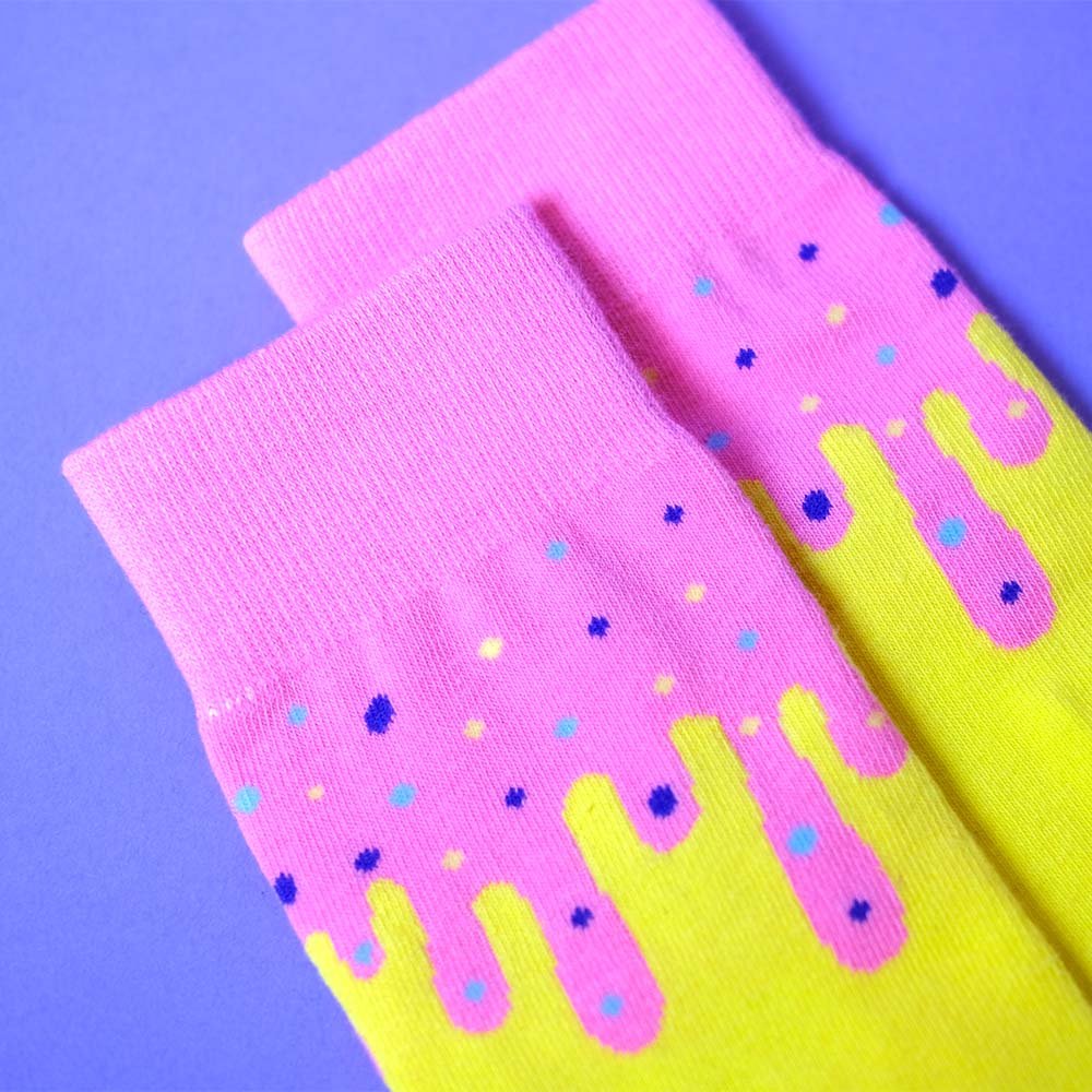 Sundae Socks by MaddlesMade close up