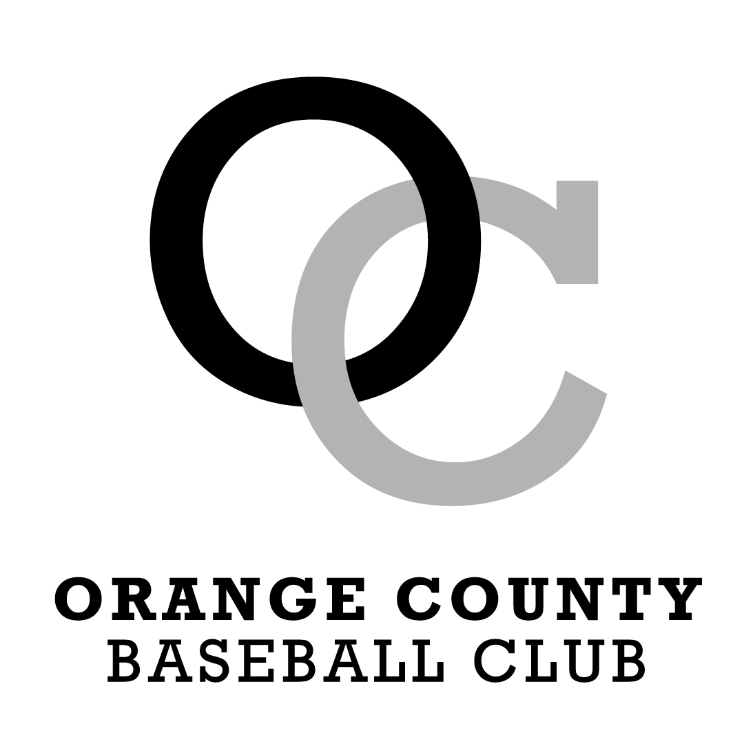 A logo for Orange County Baseball Club featuring the letters 'O' and 'C' interlocked.