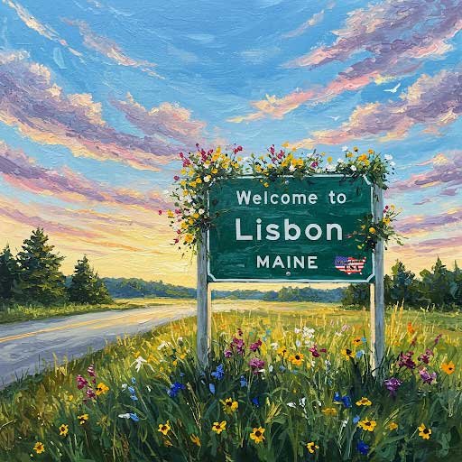 Scenic landscape and nature in Lisbon Maine