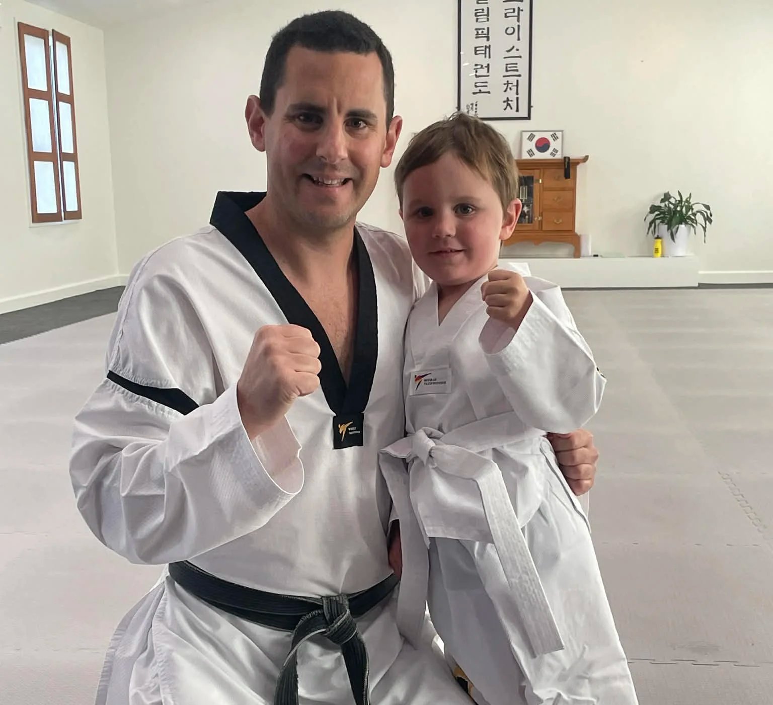 AB Taekwondo Kids Class Age 4-6 Olympic TKD Christchurch NZ Master Alan Brian and Blake Brian