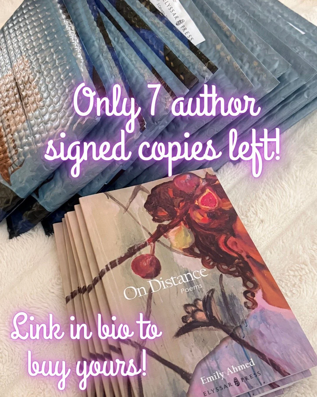 Emily Ahmed's signature copies are almost out of stock! Link in bio to purchase yours today &amp; to sign up for the book launch on February 26! Join us!