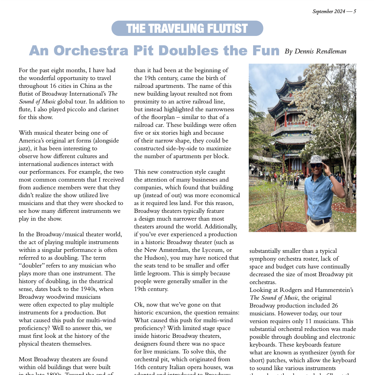 “An Orchestra Pit Doubles the Fun” | The Traveling Flutist 