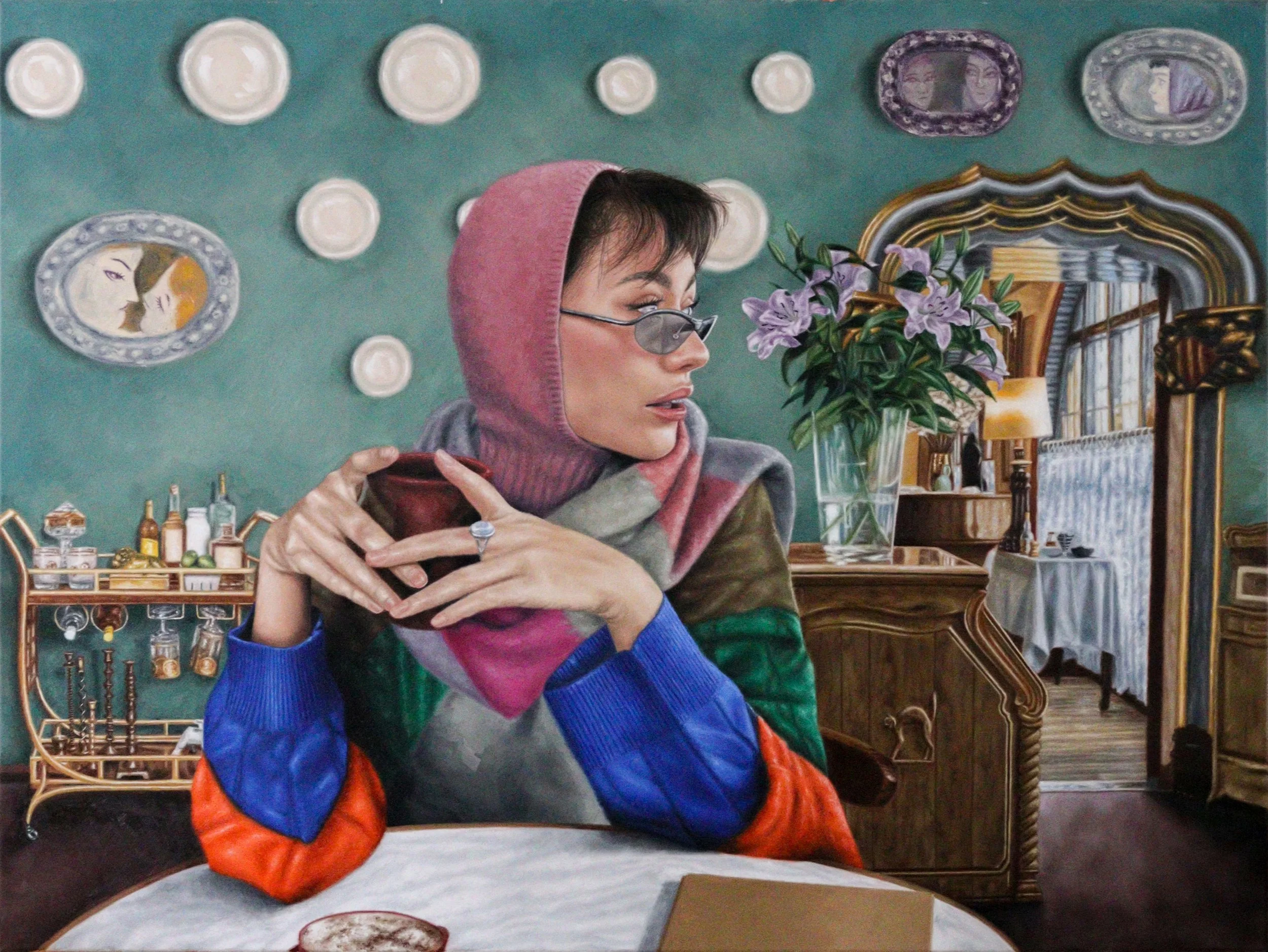 "Els 4 Gats", oil on canvas, 36 × 48 in