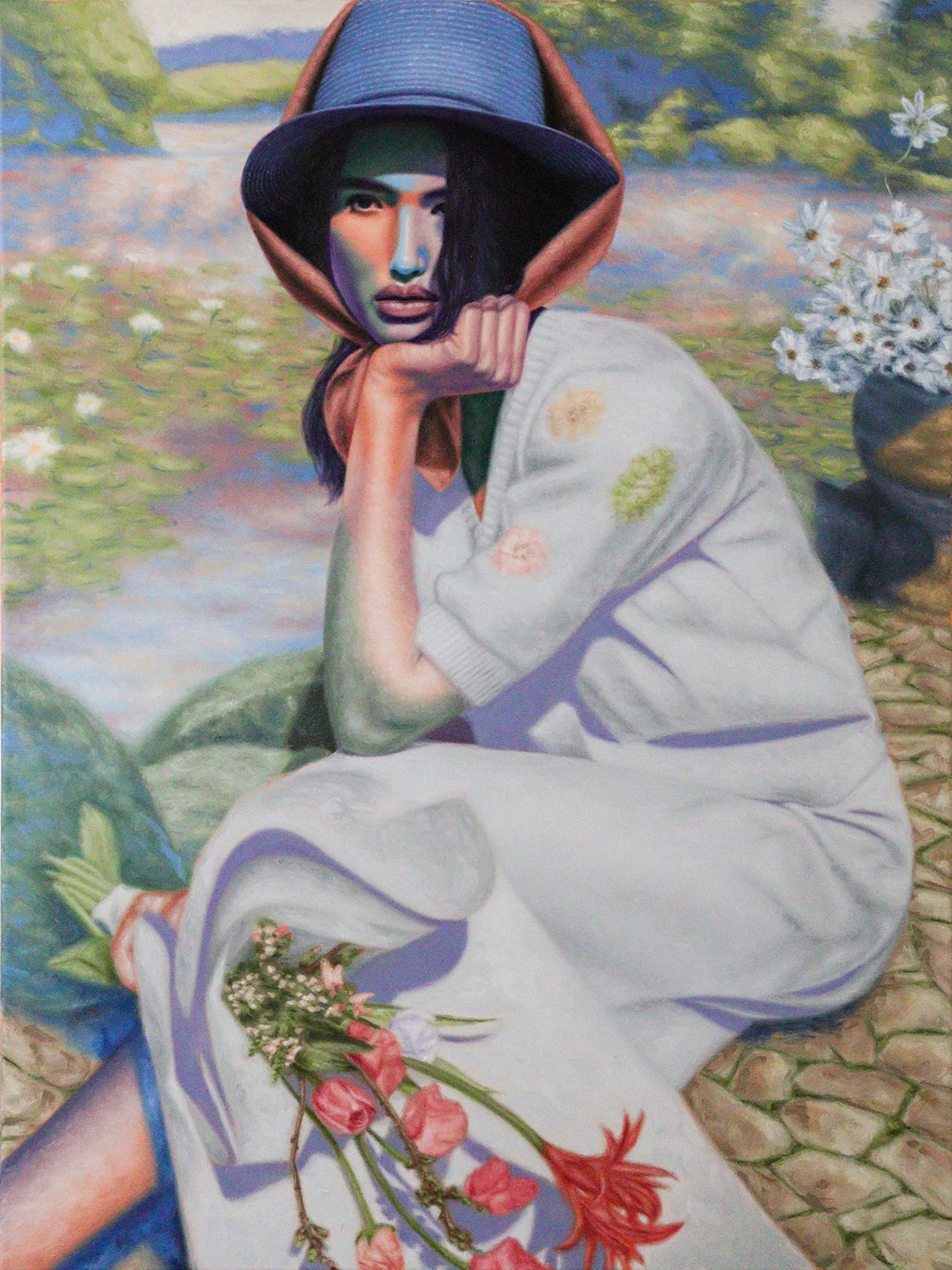 "Wildflower", oil on canvas, 40 × 30 in