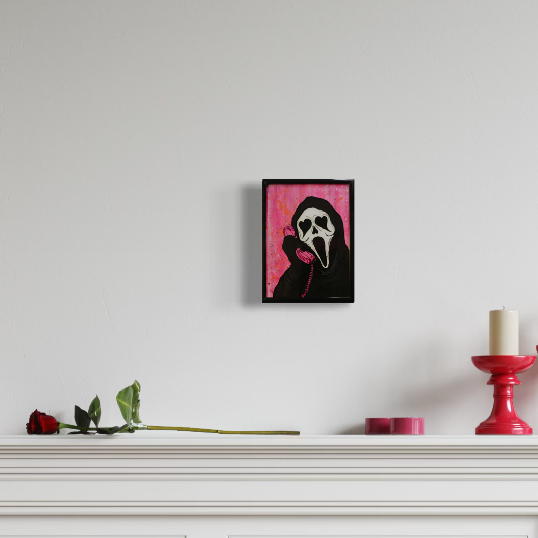 "Whispered Threats" Original Reverse Glass Painting