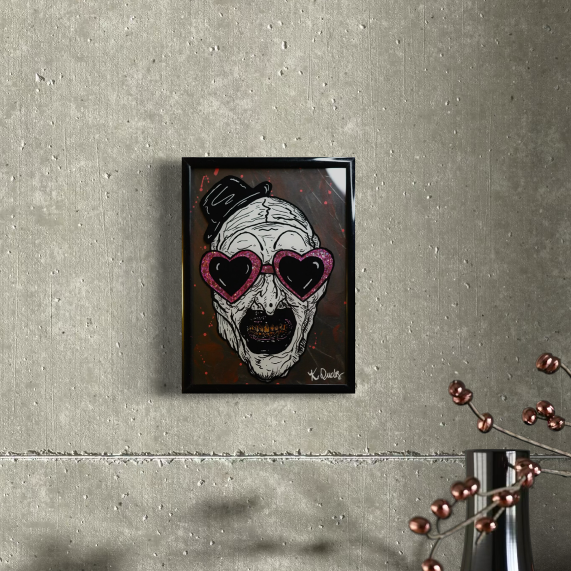 "Tender Violence" Original Reverse Glass Painting