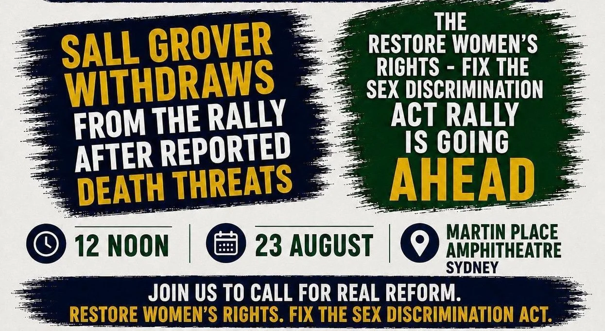 MEDIA RELEASE: Sall Grover Withdraws from Sydney Rally Following Threats; Rally to Proceed
