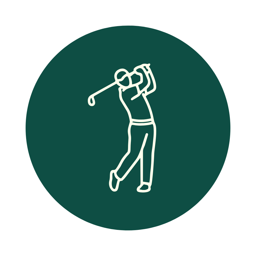 Icon of a person swinging a golf club.