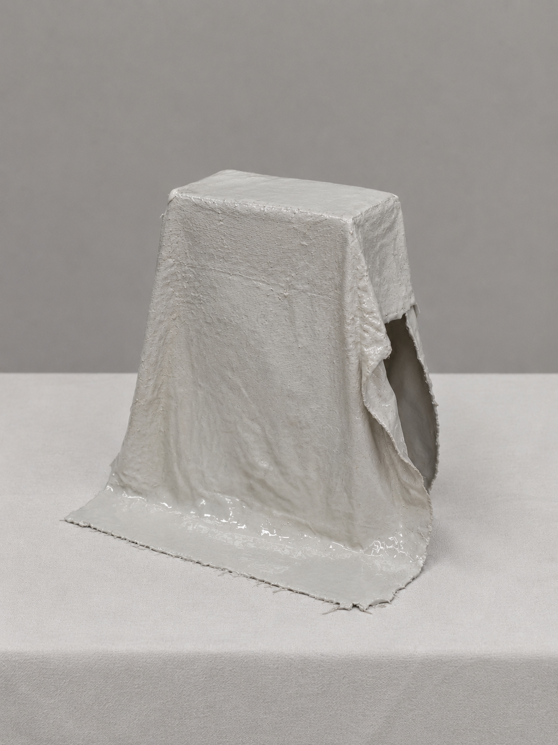 Wet plaster applied over linen