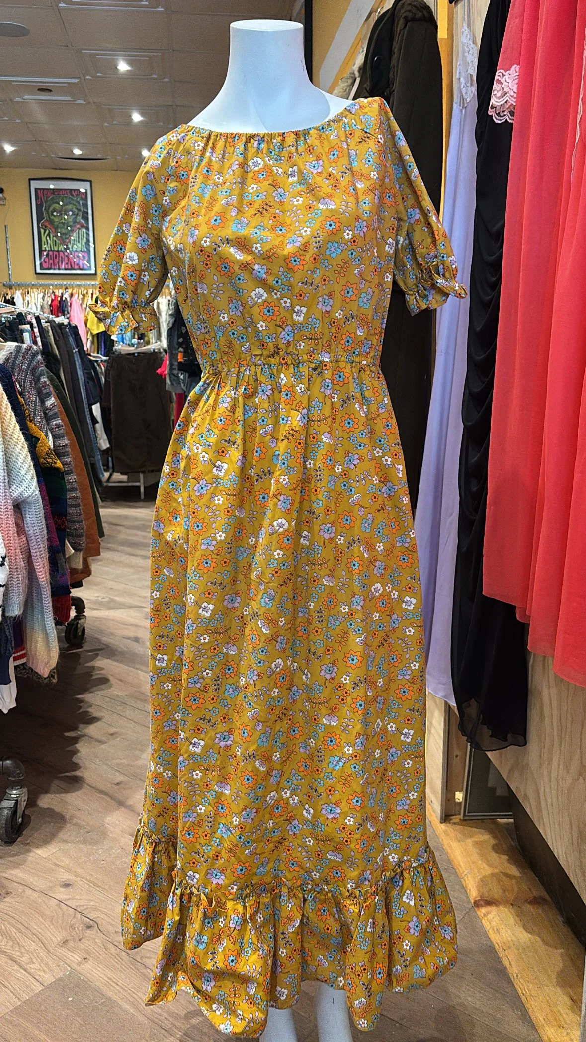 60'S HANDMADE FLORAL DRESS