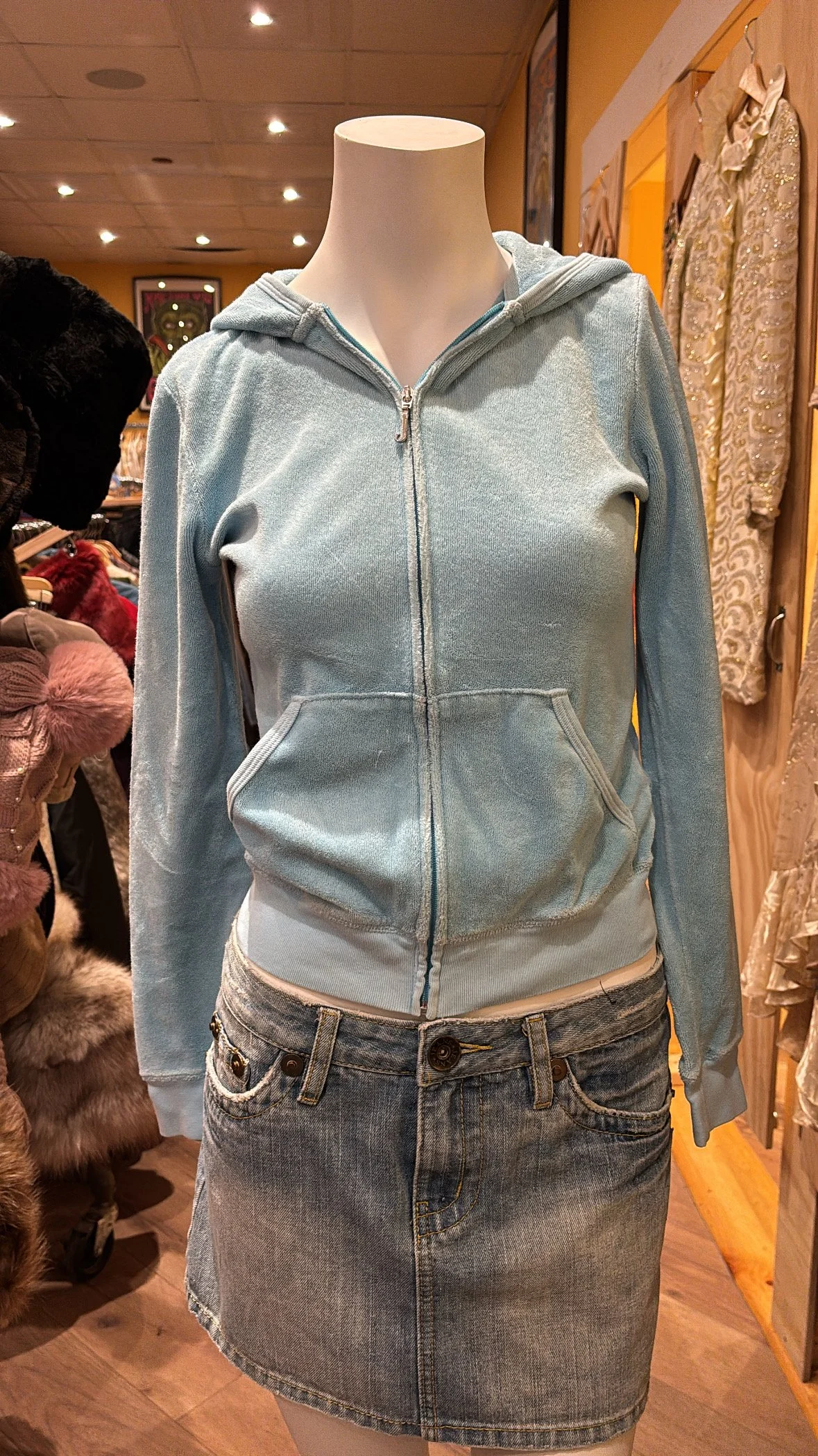 Y2K BABY BLUE JUICY COUTURE ZIP UP