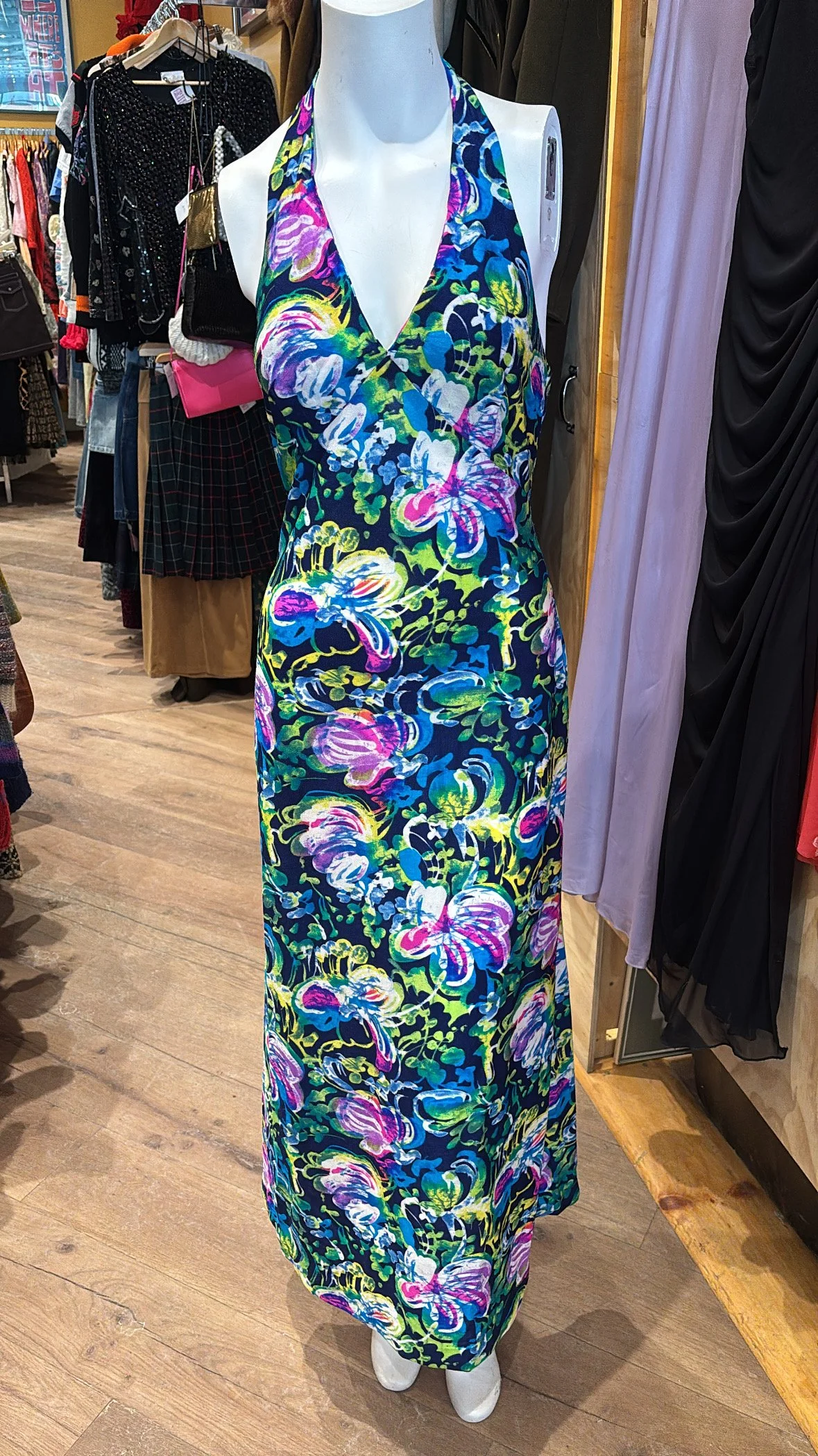 60'S HANDMADE FUNKY HALTER DRESS