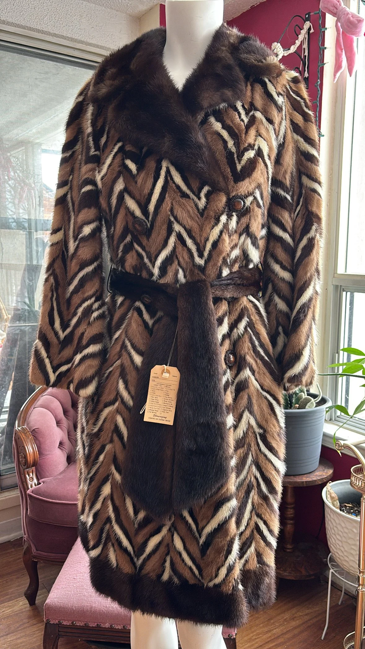 1960's Chevron Mink Coat