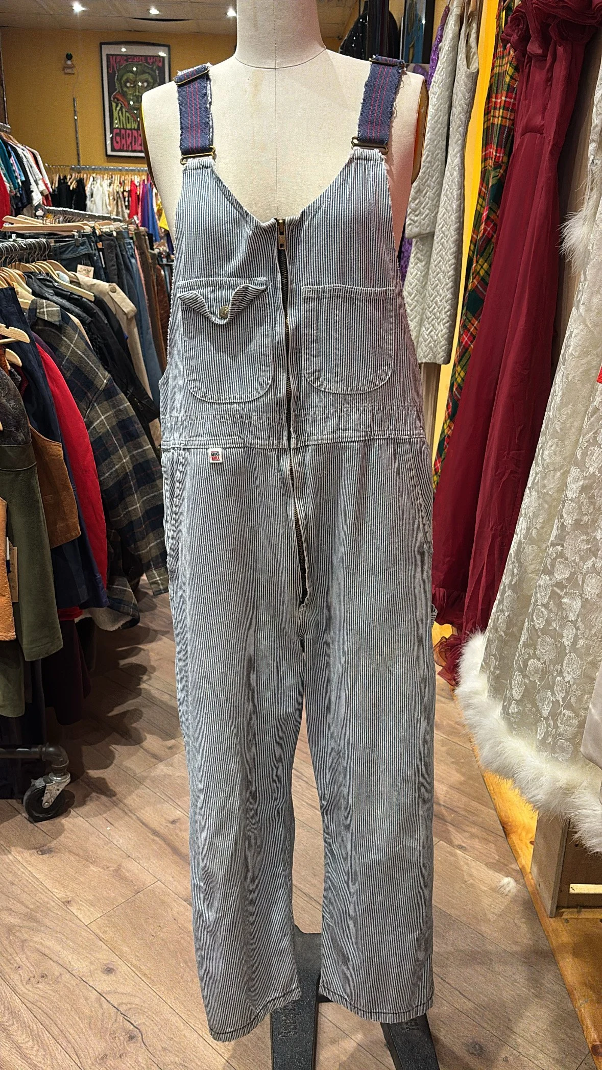 80'S BIG BILL HICKORY STRIPE OVERALLS