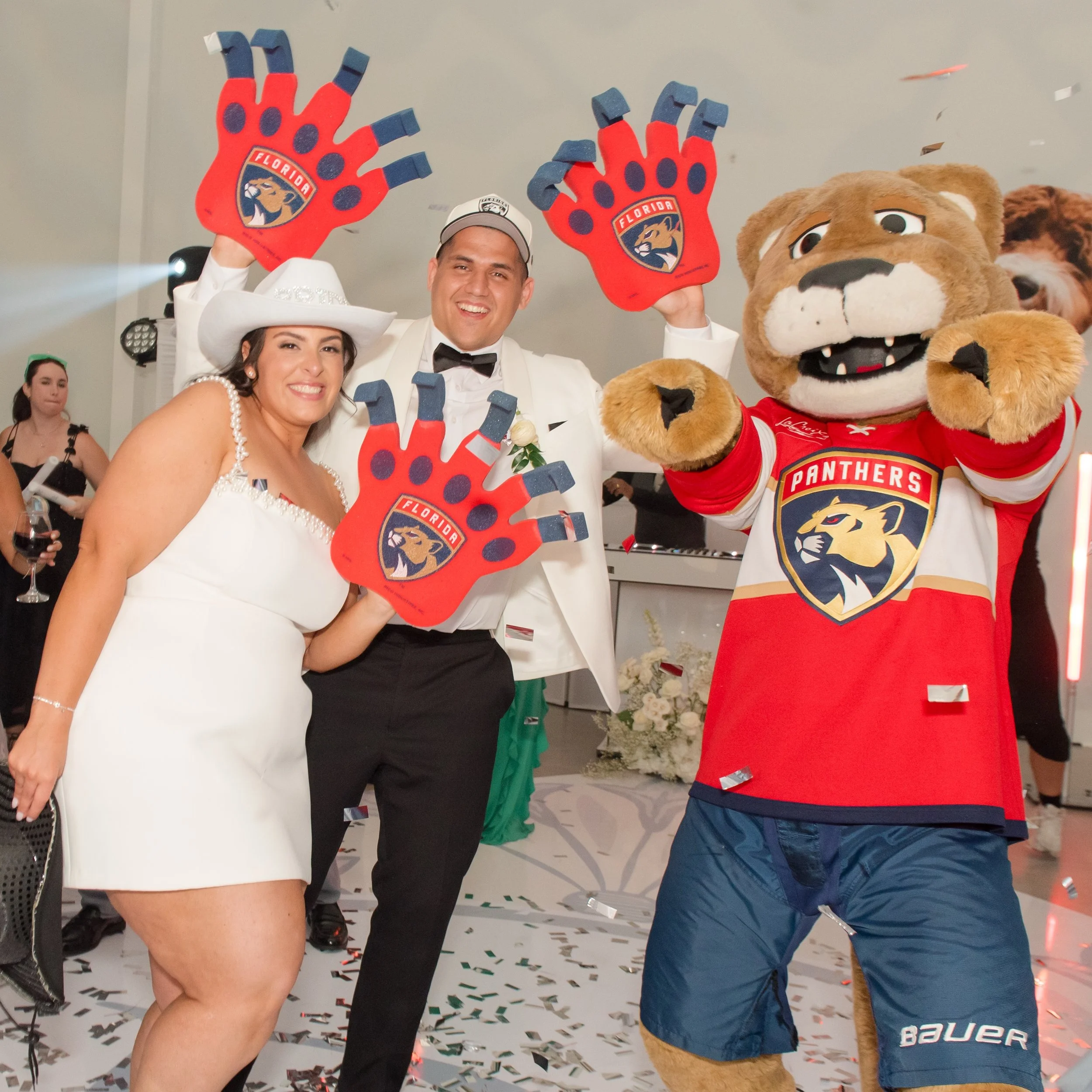 Stanley made an appearance 🏒

Planner: @samfernevents 
Venue: @thewhiteorchidfl 
Photographer: @aleksvictoriaphotography 
Videographer: @acreationfilms 
Content creator: @bcreativeandco 
Violinist: @musicwithruthy 
HMU: @marliciousmakeup @belenbrida