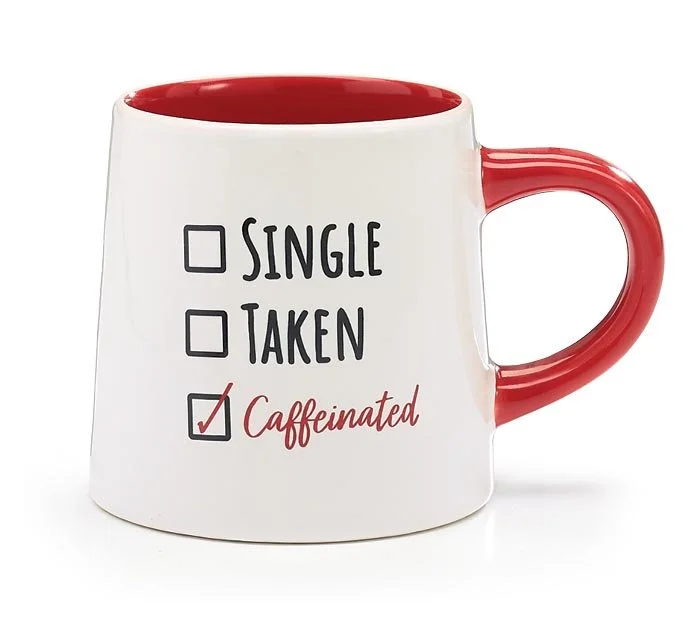 'Single, Taken, Caffeinated' Whimsical Mug