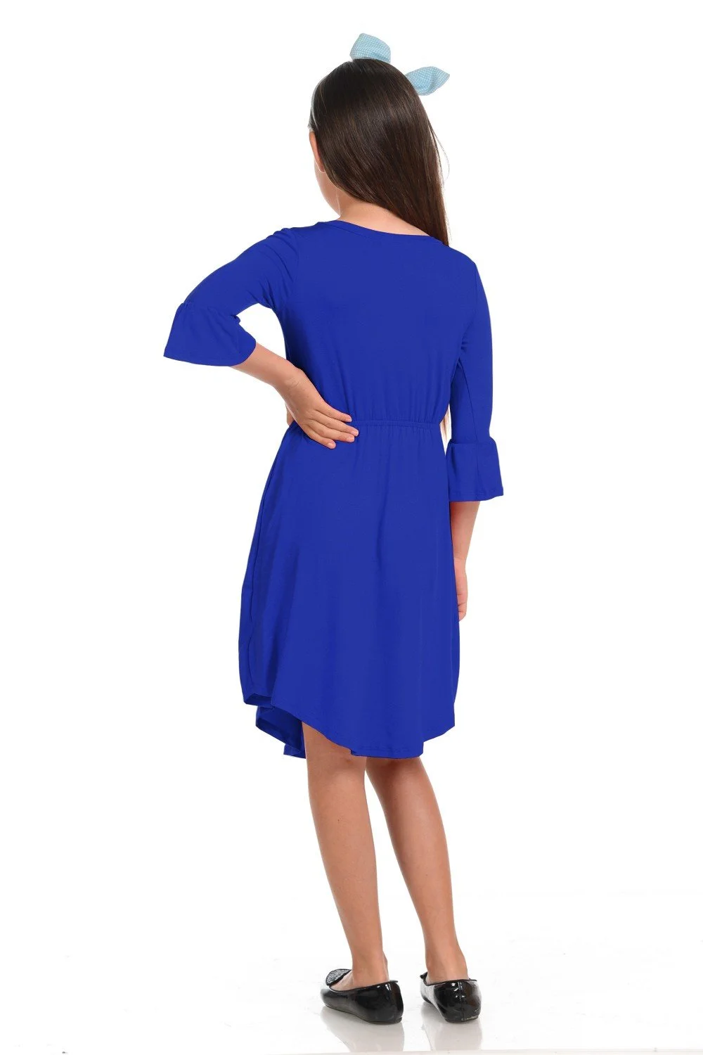 Fit and Flare solid round hem royal blue - black.jpg