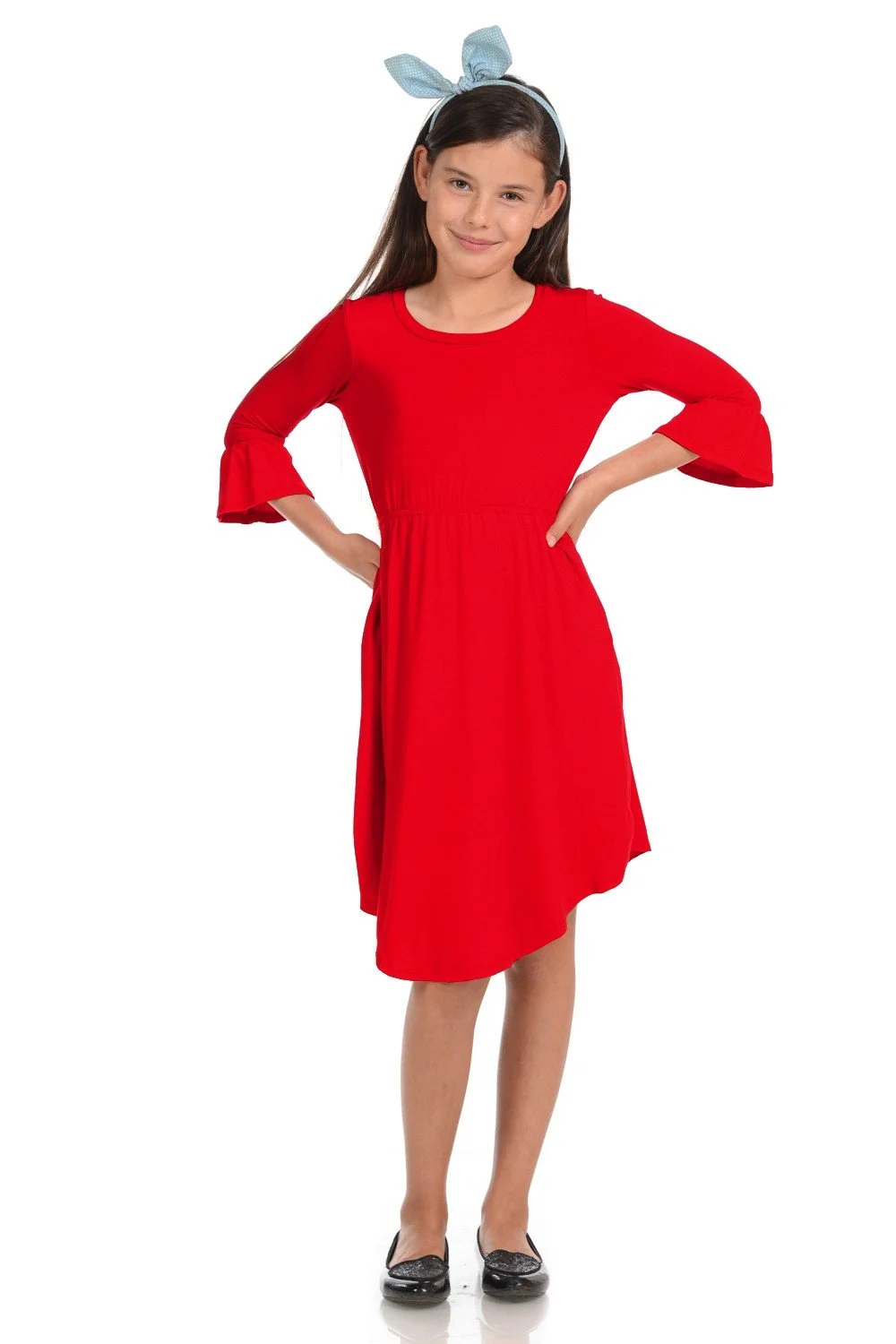 Fit and Flare solid round hem 8.50 red.jpg