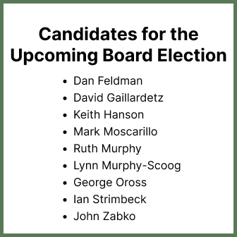 Candidates for the Upcoming Board Election