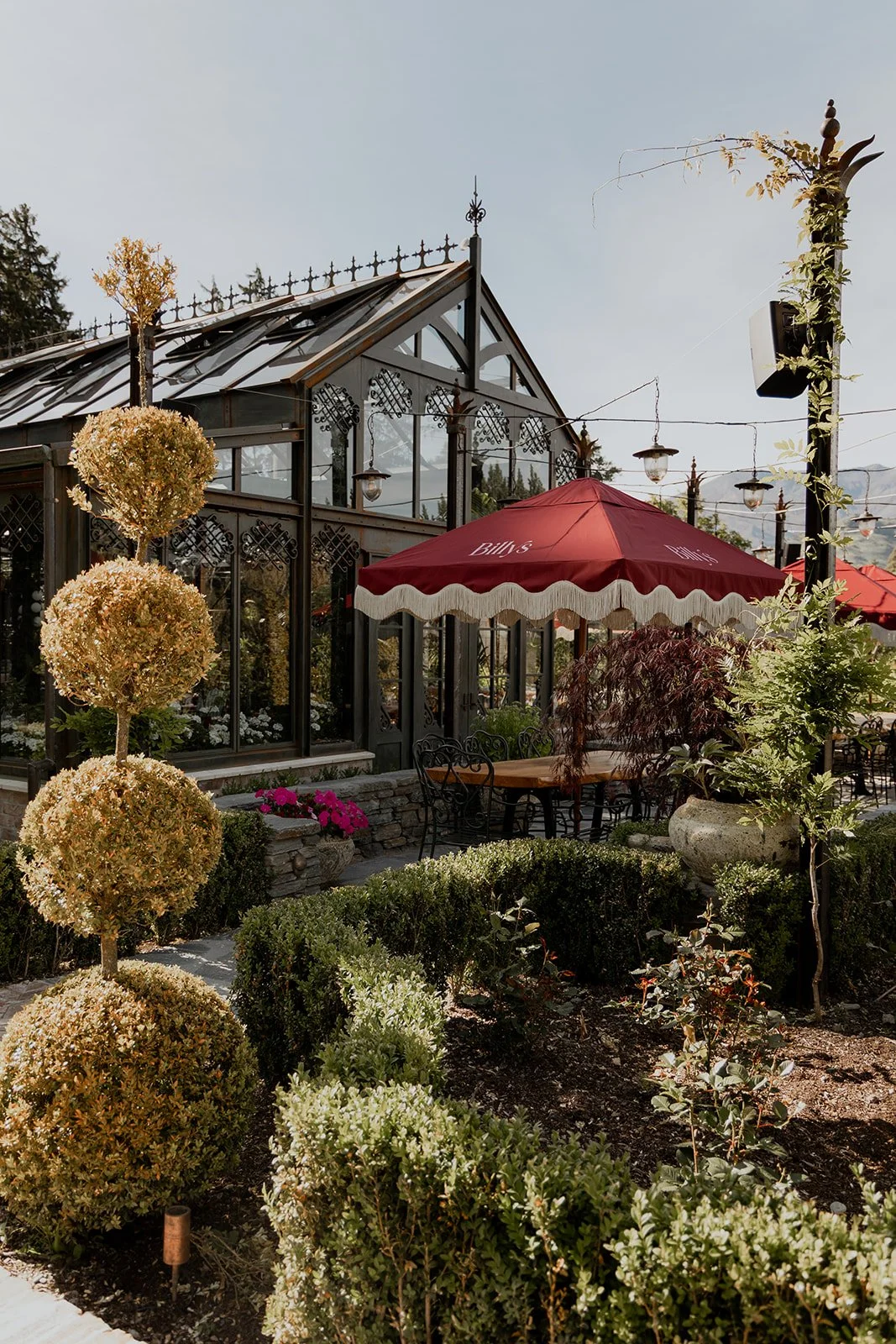 The exterior of the Orangery extension to Billy's Restaurant at Ayrburn in Arrowtown, built by Diemarco Builders Queenstown.