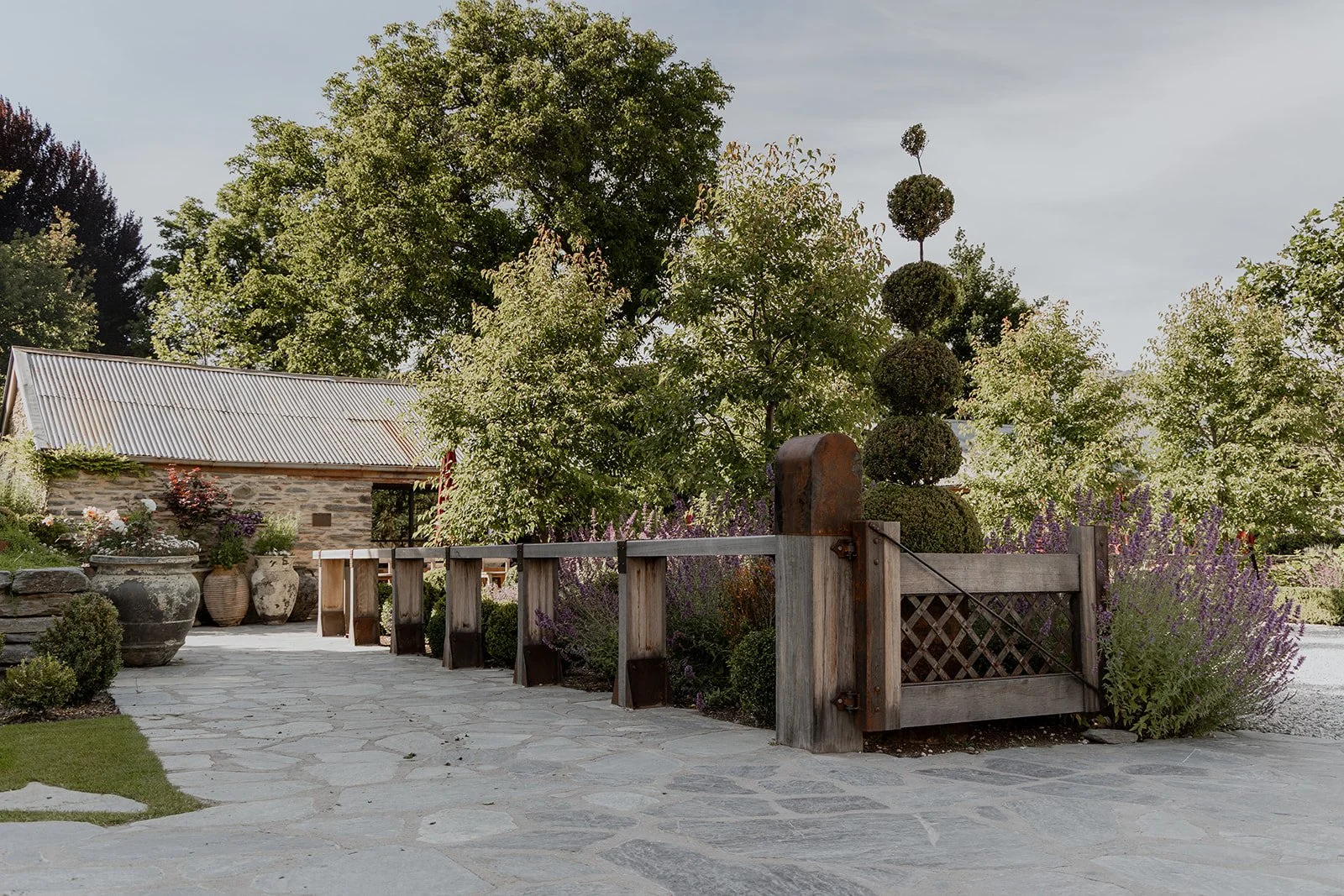 Outdoor projects at Ayrburn built by Diemarco Builders Queenstown.