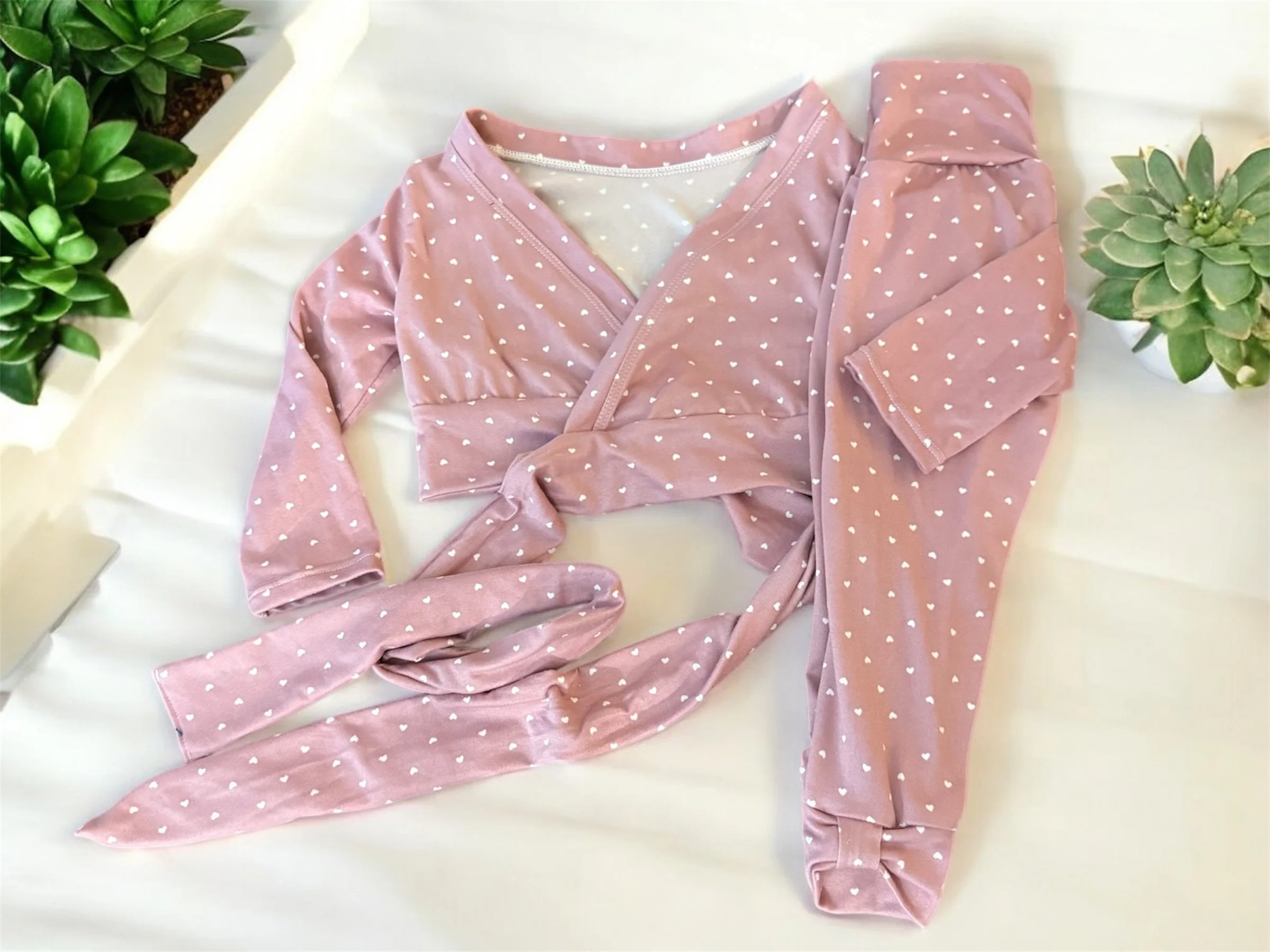 Ballet Wrap and Bow cuff leggings set