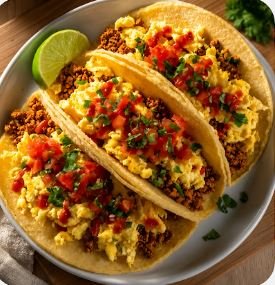 BREAKFAST TACOS - CALORIES:598 / P:44g F:24g C:52g