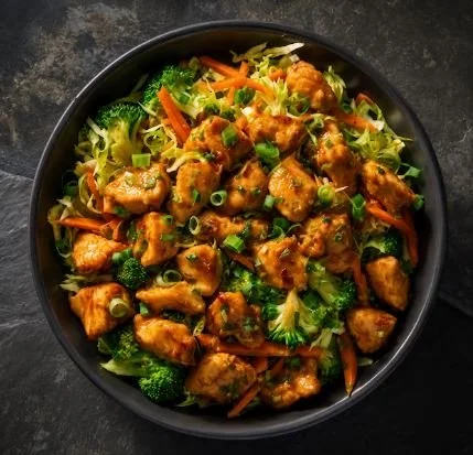 ASIAN STYLE GINGER CHICKEN - CALORIES:505 / P:53g F:13g C:44g