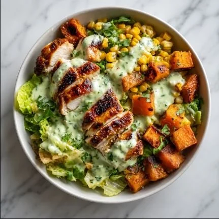 CREAMY JALAPENO CHICKEN BOWL - CALORIES:360 / P:45g F:6g C:31g