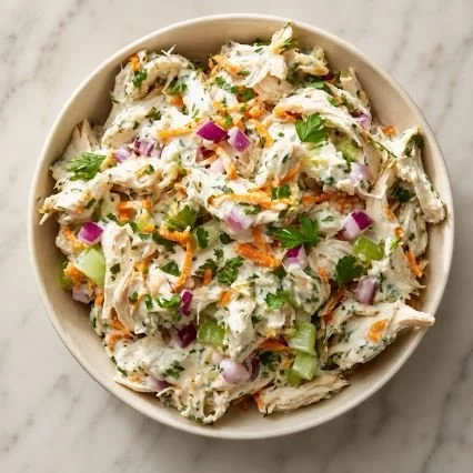 CRUNCHY CREAMY CHICKEN SALAD - CALORIES:399 / P:55g F:8g C:30g 