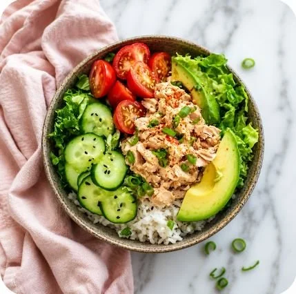 SPICY TUNA POWER BOWL - CALORIES:415 / P:40g F:11g C:42g
