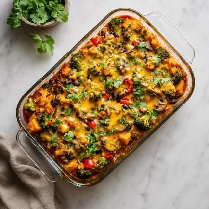 LOADED CHICKEN ENCHILADA BAKE - CALORIES:456 / P:63g F:8g C:26.5g