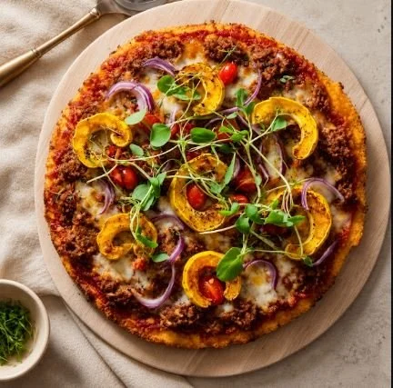 TURKEY HONEY CRUST PIZZA - CALORIES:642 / P:55g F:24g C:35g