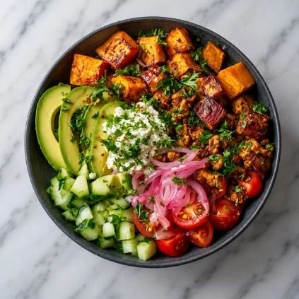 CHICKEN &amp; SWEET POTATO POWER BOWL - CALORIES:505 / P:52g F:13g C:47g