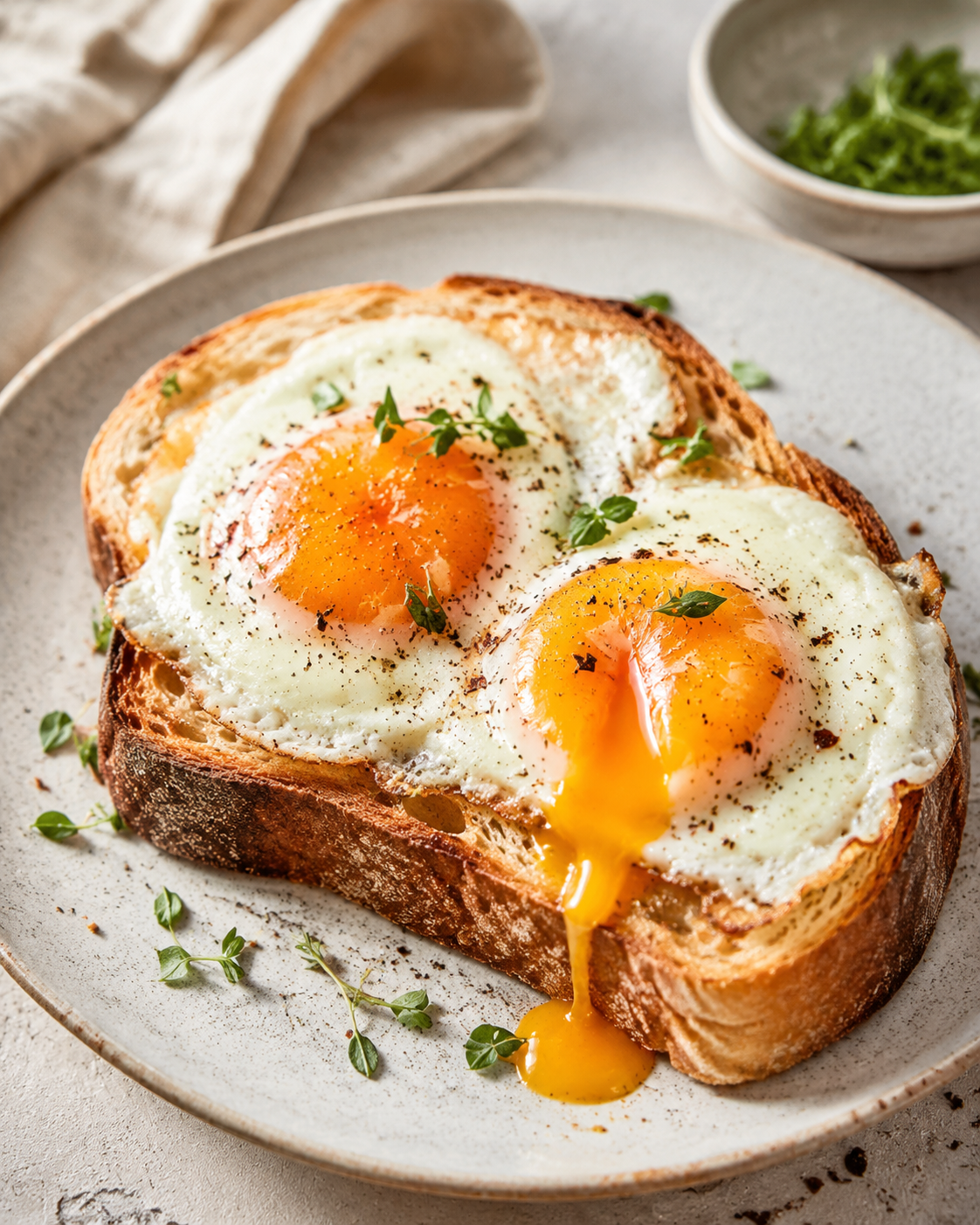EGGS ON SOURDOUGH -CALORIES:482 / P:37g F:17g C:45g