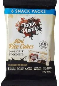 TABLE OF PLENTY MINI RICE CAKES (DARK CHOC) - CALORIES:136 / P:2g F:6g C:17.4g
