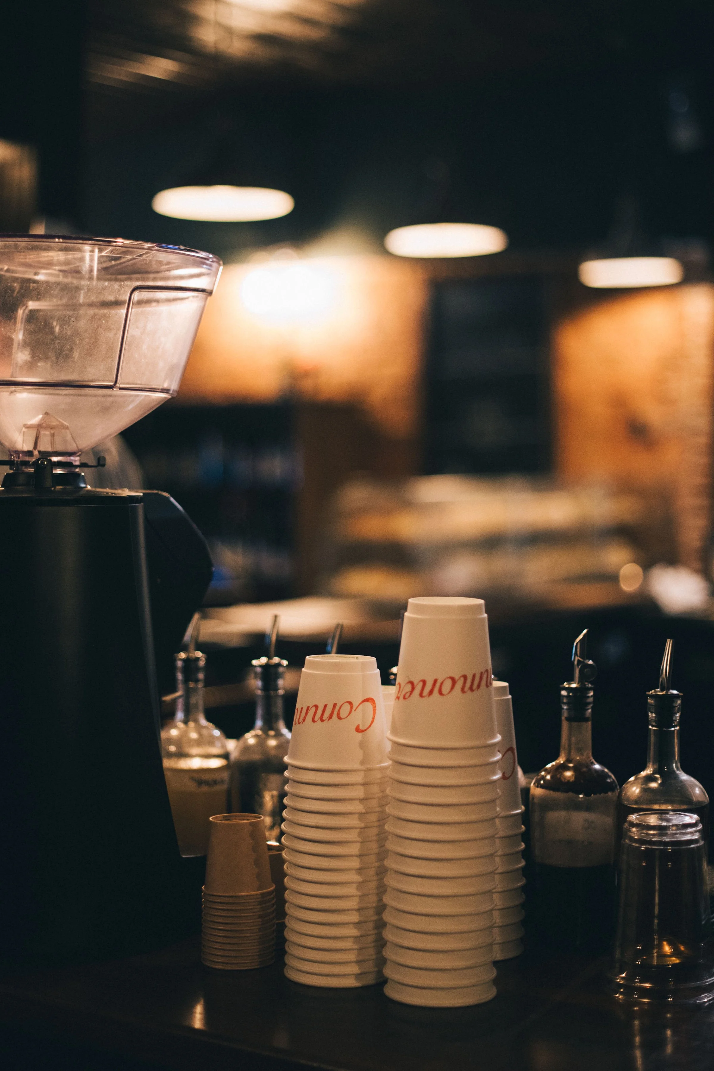 Details of the café interior highlighting craftsmanship and design